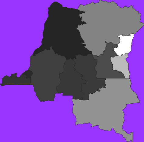 Democratic Republic of the Congo elevation map